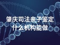 肇庆司法亲子鉴定什么机构能做