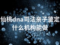 仙桃dna司法亲子鉴定什么机构能做