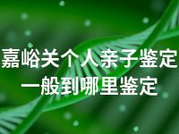 嘉峪关个人亲子鉴定一般到哪里鉴定