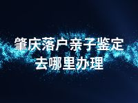 肇庆落户亲子鉴定去哪里办理