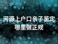 河源上户口亲子鉴定哪里做正规