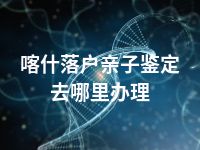 喀什落户亲子鉴定去哪里办理