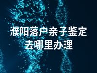 濮阳落户亲子鉴定去哪里办理