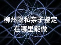 柳州隐私亲子鉴定在哪里能做