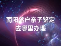 南阳落户亲子鉴定去哪里办理