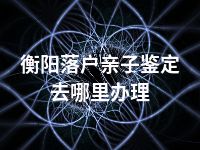 衡阳落户亲子鉴定去哪里办理