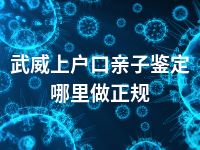 武威上户口亲子鉴定哪里做正规