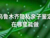 乌鲁木齐隐私亲子鉴定在哪里能做