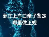 枣庄上户口亲子鉴定哪里做正规