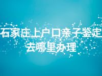 石家庄上户口亲子鉴定去哪里办理