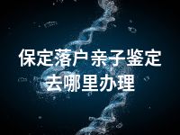 保定落户亲子鉴定去哪里办理