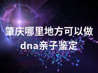 肇庆哪里地方可以做dna亲子鉴定