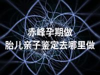 赤峰孕期做胎儿亲子鉴定去哪里做