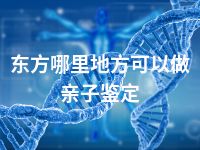 东方哪里地方可以做亲子鉴定