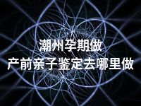 潮州孕期做产前亲子鉴定去哪里做