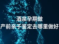 酒泉孕期做产前亲子鉴定去哪里做好