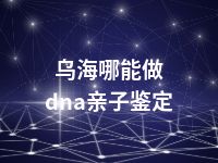 乌海哪能做dna亲子鉴定