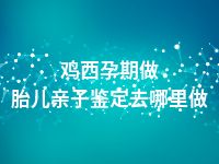 鸡西孕期做胎儿亲子鉴定去哪里做