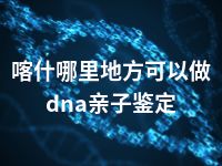 喀什哪里地方可以做dna亲子鉴定