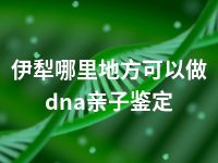 伊犁哪里地方可以做dna亲子鉴定