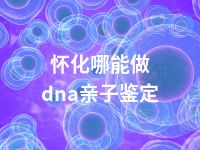 怀化哪能做dna亲子鉴定