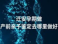 迁安孕期做产前亲子鉴定去哪里做好