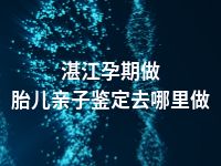 湛江孕期做胎儿亲子鉴定去哪里做