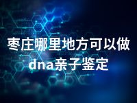 枣庄哪里地方可以做dna亲子鉴定