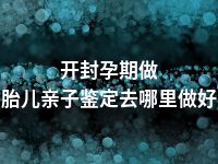 开封孕期做胎儿亲子鉴定去哪里做好