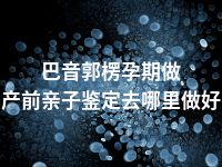 巴音郭楞孕期做产前亲子鉴定去哪里做好