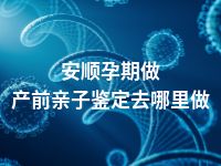 安顺孕期做产前亲子鉴定去哪里做