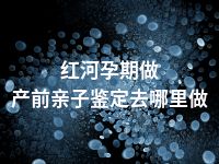 红河孕期做产前亲子鉴定去哪里做