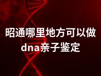 昭通哪里地方可以做dna亲子鉴定