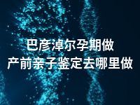 巴彦淖尔孕期做产前亲子鉴定去哪里做