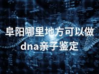 阜阳哪里地方可以做dna亲子鉴定