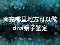 南充哪里地方可以做dna亲子鉴定