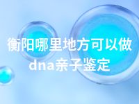 衡阳哪里地方可以做dna亲子鉴定