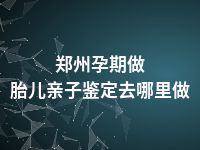 郑州孕期做胎儿亲子鉴定去哪里做