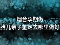 烟台孕期做胎儿亲子鉴定去哪里做好