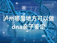 泸州哪里地方可以做dna亲子鉴定