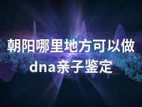 朝阳哪里地方可以做dna亲子鉴定