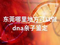 东莞哪里地方可以做dna亲子鉴定