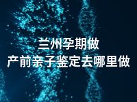 兰州孕期做产前亲子鉴定去哪里做