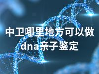 中卫哪里地方可以做dna亲子鉴定