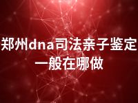 郑州dna司法亲子鉴定一般在哪做