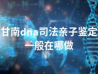 甘南dna司法亲子鉴定一般在哪做