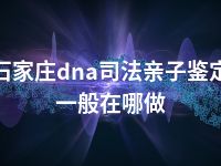 石家庄dna司法亲子鉴定一般在哪做