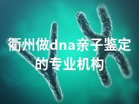 衢州做dna亲子鉴定的专业机构