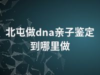 北屯做dna亲子鉴定到哪里做