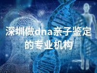 深圳做dna亲子鉴定的专业机构